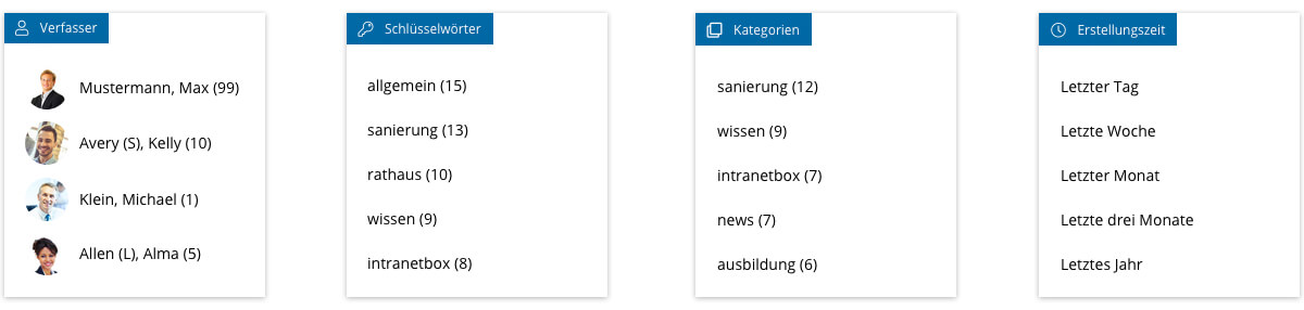 Suchergebnis Enterprise Search Filter